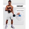 COOFANDY Mens Gym Athletic Shorts with Zipper Pockets Quick Dry 7″ Workout Running Training Shorts(White)