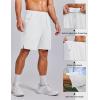 COOFANDY Mens Gym Athletic Shorts with Zipper Pockets Quick Dry 7″ Workout Running Training Shorts(White)