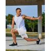 COOFANDY Mens Gym Athletic Shorts with Zipper Pockets Quick Dry 7″ Workout Running Training Shorts(White)
