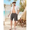 COOFANDY Men’s Linen Shorts 9″ Casual Summer Beach Shorts Elastic Waist Drawstring Vacation Short with Pockets(Dark Gray)