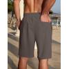 COOFANDY Men’s Linen Shorts 9″ Casual Summer Beach Shorts Elastic Waist Drawstring Vacation Short with Pockets(Dark Gray)