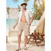 COOFANDY Men’s Linen Shorts 9″ Casual Summer Beach Shorts Elastic Waist Drawstring Vacation Short with Pockets(Dark Khaki)