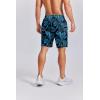 COOFANDY Mens Swim Trunks 7 inch Bathing Suit with Mesh Liner Swim Shorts Board Short Swimsuit(Blue Leaves on Black)