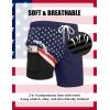 COOFANDY Mens Swim Trunks with Compression Liner Quick Dry 7 Inch Bathing Suit Beach Short with Zipper Pockets(American Flag)