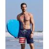 COOFANDY Mens Swim Trunks with Compression Liner Quick Dry 7 Inch Bathing Suit Beach Short with Zipper Pockets(American Flag)