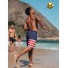 COOFANDY Mens Swim Trunks with Compression Liner Quick Dry 7 Inch Bathing Suit Beach Short with Zipper Pockets(American Flag)