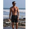 COOFANDY Mens Swim Trunks with Compression Liner Quick Dry 7 Inch Bathing Suit Beach Short with Zipper Pockets(Black)