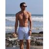 COOFANDY Mens Swim Trunks with Compression Liner Quick Dry 7 Inch Bathing Suit Beach Short with Zipper Pockets(Blue Stripe)