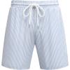 COOFANDY Mens Swim Trunks with Compression Liner Quick Dry 7 Inch Bathing Suit Beach Short with Zipper Pockets(Blue Stripe)