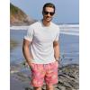 COOFANDY Mens Swim Trunks with Compression Liner Quick Dry 7 Inch Bathing Suit Beach Short with Zipper Pockets(Pastel Turtles)