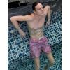 COOFANDY Mens Swim Trunks with Compression Liner Quick Dry 7 Inch Bathing Suit Beach Short with Zipper Pockets(Pink Pineapple)