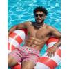 COOFANDY Mens Swim Trunks with Compression Liner Quick Dry 7 Inch Bathing Suit Beach Short with Zipper Pockets(Pink Pineapple)