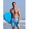COOFANDY Mens Swim Trunks with Compression Liner Quick Dry 7 Inch Bathing Suit Beach Short with Zipper Pockets(Pink Shark)