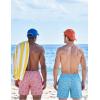 COOFANDY Mens Swim Trunks with Compression Liner Quick Dry 7 Inch Bathing Suit Beach Short with Zipper Pockets(Pink Shark)