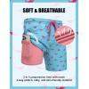 COOFANDY Mens Swim Trunks with Compression Liner Quick Dry 7 Inch Bathing Suit Beach Short with Zipper Pockets(Pink Shark)