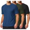 COOFANDY 3 Pack Men’s Athletic T-Shirts Short Sleeve – Quick Dry Moisture Wicking Workout Shirts for Running, Gym, Casual(A-black/Navy Blue/Army Green-3 Pack)