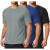 COOFANDY 3 Pack Men’s Athletic T-Shirts Short Sleeve – Quick Dry Moisture Wicking Workout Shirts for Running, Gym, Casual(Z-black/Light Grey/Royal Blue-3 Pack)