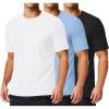 COOFANDY 3 Pack Men’s Athletic T-Shirts Short Sleeve – Quick Dry Moisture Wicking Workout Shirts for Running, Gym, Casual(Z-black/White/Blue-3 Pack)