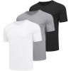 COOFANDY 3 Pack Men’s Athletic T-Shirts Short Sleeve – Quick Dry Moisture Wicking Workout Shirts for Running, Gym, Casual(Z-black/White/True Grey-3 Pack)