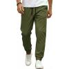 COOFANDY Men Casual Joggers Pants Cotton Cargo Elastic Waist Chino Pants Twill Hiking Outdoor Sweatpants(Army Green)