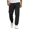 COOFANDY Men Casual Joggers Pants Cotton Cargo Elastic Waist Chino Pants Twill Hiking Outdoor Sweatpants(Black)