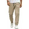 COOFANDY Men Casual Joggers Pants Cotton Cargo Elastic Waist Chino Pants Twill Hiking Outdoor Sweatpants(Camel)