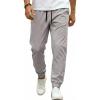 COOFANDY Men Casual Joggers Pants Cotton Cargo Elastic Waist Chino Pants Twill Hiking Outdoor Sweatpants(Light Grey)