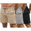 COOFANDY Mens Athletic Shorts 7 Inch Quick Dry Stretch Lightweight Gym Workout Shorts with Pockets(Black/Light Grey/Khaki)
