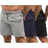 COOFANDY Mens Athletic Shorts 7 Inch Quick Dry Stretch Lightweight Gym Workout Shorts with Pockets(Black/Light Grey/Navy Blue)