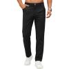 COOFANDY Men’s Casual Pants Elastic Waist Flat Front Dress Slacks Regular Fit Stretch Golf Pants Work Office Trousers(Black)