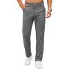 COOFANDY Men’s Casual Pants Elastic Waist Flat Front Dress Slacks Regular Fit Stretch Golf Pants Work Office Trousers(Dark Gray)