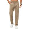 COOFANDY Men’s Casual Pants Elastic Waist Flat Front Dress Slacks Regular Fit Stretch Golf Pants Work Office Trousers(Khaki)