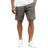 COOFANDY Mens Casual Shorts Cotton Drawstring Elastic Waist Lightweight 9″ Chino Golf Shorts Summer Beach Shorts(Dark Grey)