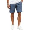 COOFANDY Mens Casual Shorts Cotton Drawstring Elastic Waist Lightweight 9″ Chino Golf Shorts Summer Beach Shorts(Denim Blue)