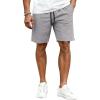 COOFANDY Mens Casual Shorts Cotton Drawstring Elastic Waist Lightweight 9″ Chino Golf Shorts Summer Beach Shorts(Grey)