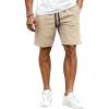 COOFANDY Mens Casual Shorts Cotton Drawstring Elastic Waist Lightweight 9″ Chino Golf Shorts Summer Beach Shorts(Light Khaki)