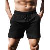 COOFANDY Men’s Running Athletic Shorts 5 Inch 2 Pack Gym Workout Shorts Fitted Exercise Hiking Shorts with Zipper Pocket(Black)