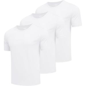 COOFANDY 3 Pack Men’s Athletic T-Shirts Short Sleeve – Quick Dry Moisture Wicking Workout Shirts for Running, Gym, Casual(A-white/White/White-3 Pack)