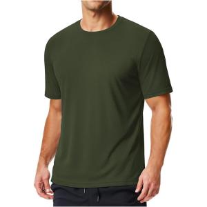 COOFANDY 3 Pack Men’s Athletic T-Shirts Short Sleeve – Quick Dry Moisture Wicking Workout Shirts for Running, Gym, Casual(Z-army Green)