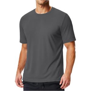 COOFANDY 3 Pack Men’s Athletic T-Shirts Short Sleeve – Quick Dry Moisture Wicking Workout Shirts for Running, Gym, Casual(Z-dark Grey)