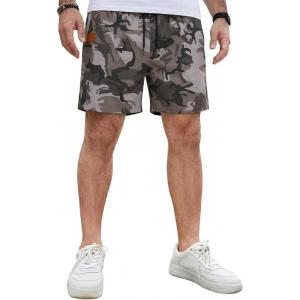 COOFANDY Men’s Casual Cotton Shorts Summer Beach 5 Inch Shorts Lightweight Drawstring Elastic Waist Chino Golf Shorts(Camouflage 1)