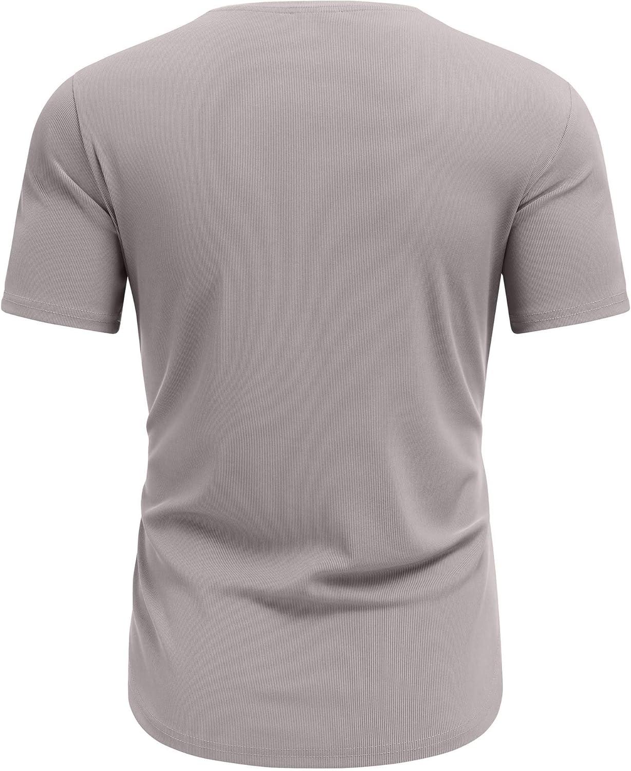 imageCOOFANDY Mens Muscle T Shirts Short Sleeve Slim Fit Tshirts Gym Workout Athletic Crewneck ShirtLight Grey