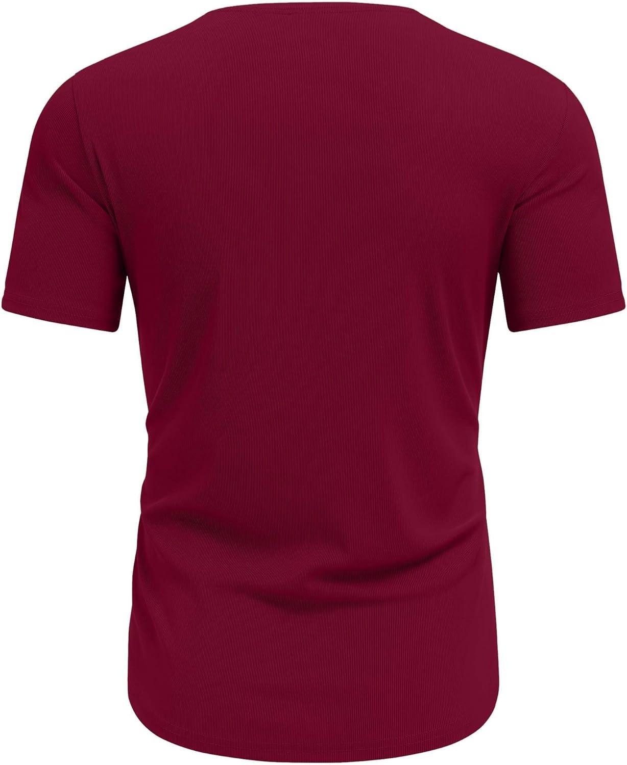 imageCOOFANDY Mens Muscle T Shirts Short Sleeve Slim Fit Tshirts Gym Workout Athletic Crewneck ShirtWine Red