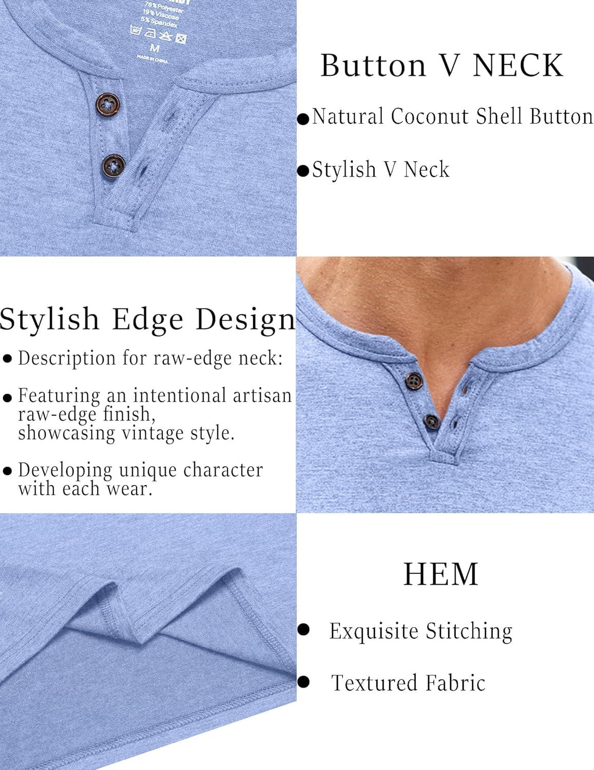 imageCOOFANDY Mens T Shirts Short Sleeve Casual V Neck TShirt Soft Notch Neck Tee Classic Plain ShirtsLight Blue