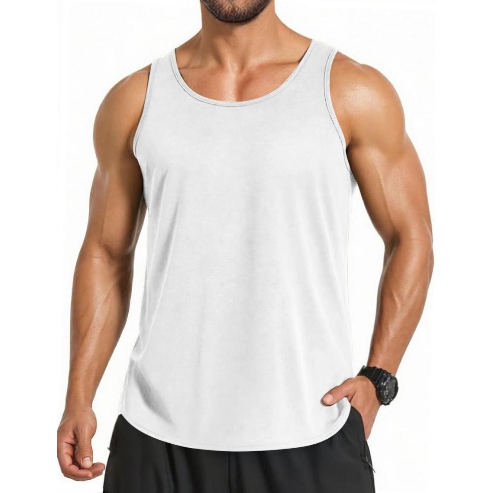 imageCOOFANDY Mens 3 Pack Quick Dry Workout Tank Top Gym Muscle Tee Fitness Bodybuilding Sleeveless T ShirtWhite1 Pack