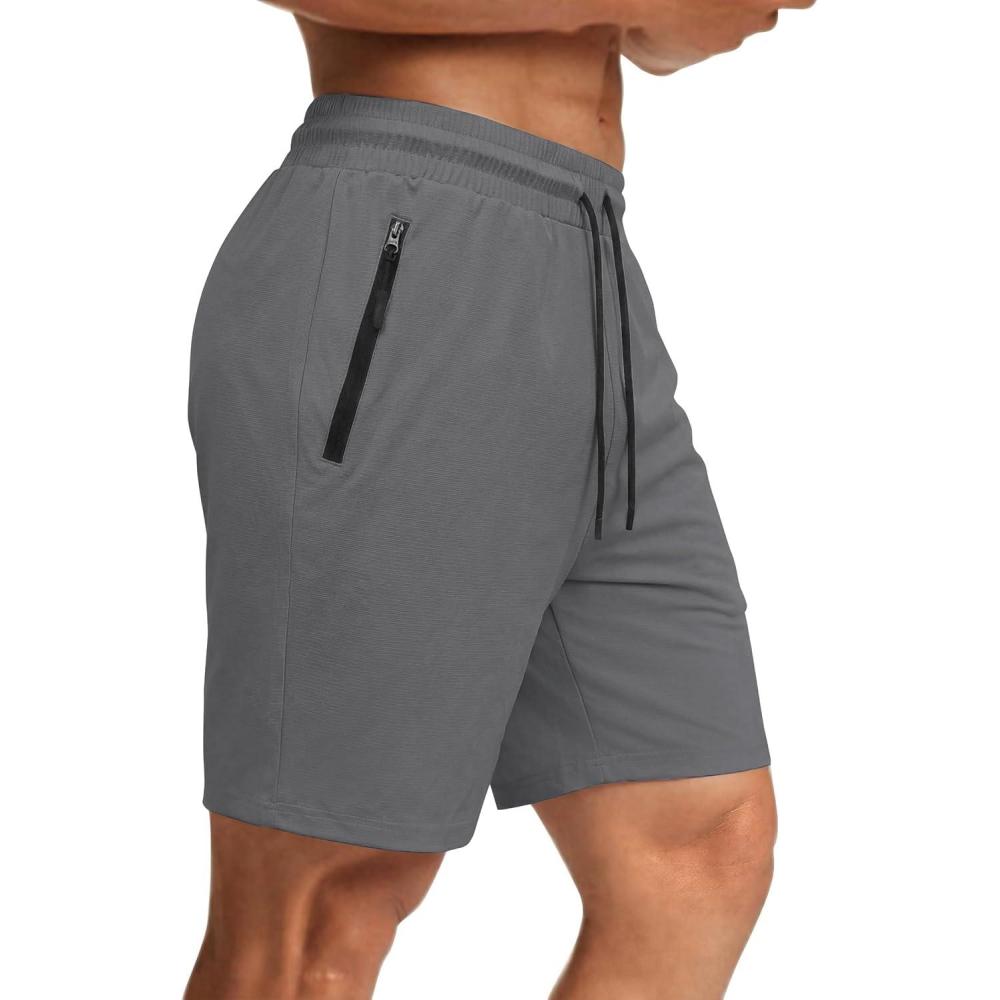 imageCOOFANDY Mens Gym Workout Shorts Athletic Bodybuilding Weightlifting Squatting Jogger Running Active Shorts Dark Gray