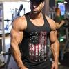 COOFANDY Men’s 3 Pack Quick Dry Workout Tank Top Gym Muscle Tee Fitness Bodybuilding Sleeveless T Shirt(Flag-black(1 Pack))