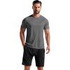 COOFANDY Men’s 3 Pack Workout T Shirts Short Sleeve Gym Bodybuilding Muscle Shirt Base Layer Fitness Tee Tops(N-black/Dark Grey/Light Grey)