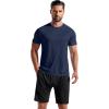 COOFANDY Men’s 3 Pack Workout T Shirts Short Sleeve Gym Bodybuilding Muscle Shirt Base Layer Fitness Tee Tops(N-black/Navy Blue/Army Green)