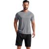 COOFANDY Men’s 3 Pack Workout T Shirts Short Sleeve Gym Bodybuilding Muscle Shirt Base Layer Fitness Tee Tops(N-black/White/Light Grey)
